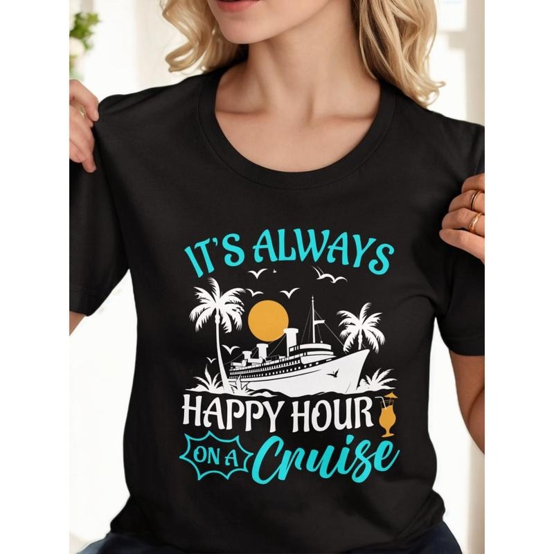 Women's Black Casual Summer T-Shirt
