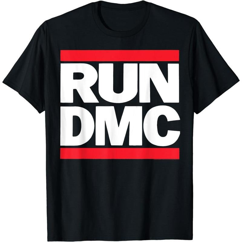 Women's Black Cotton Short Sleeve Run DMC Official Logo T-Shirt Hoodie Sweatshirt | PrintMintTees.com