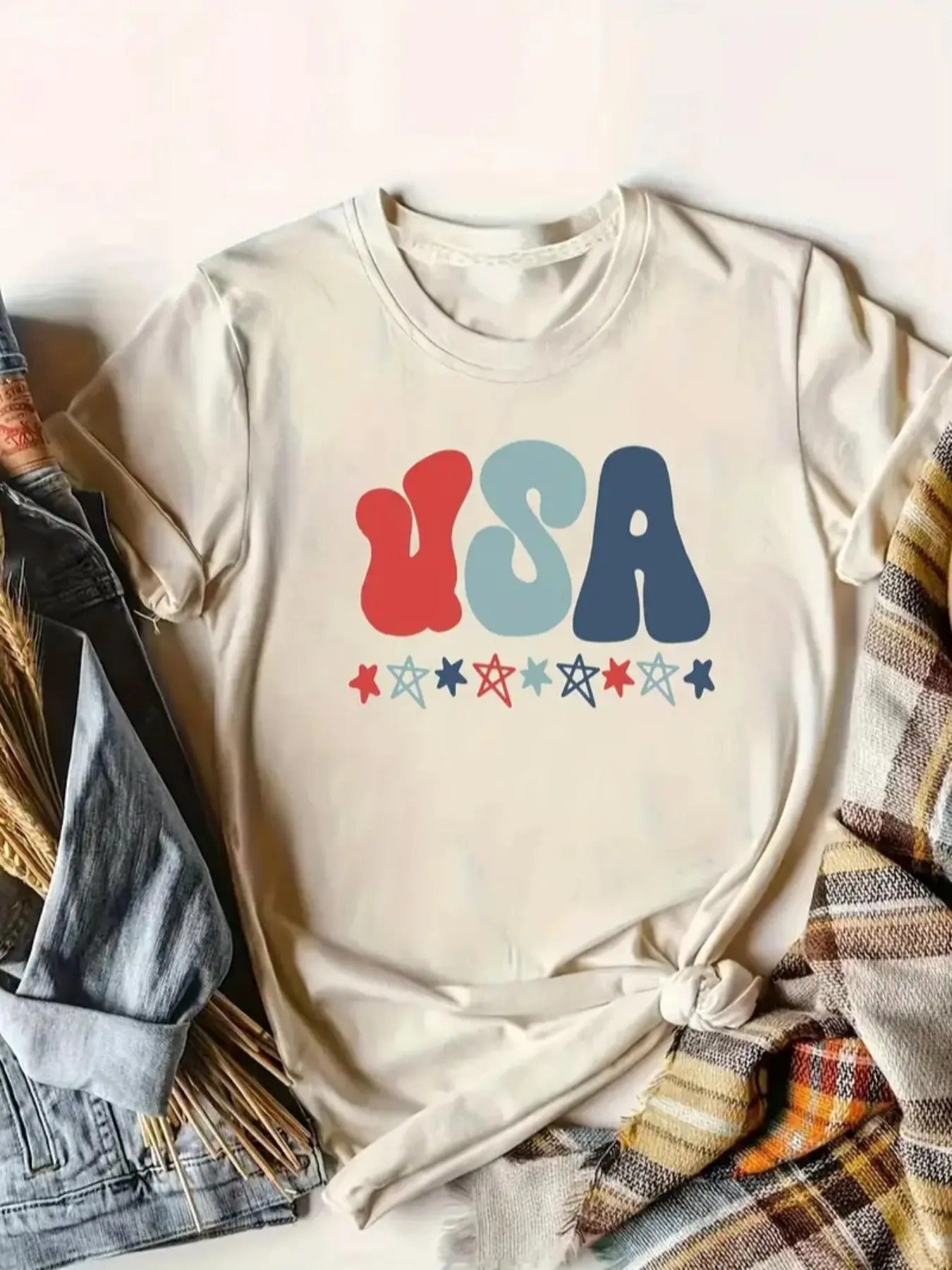 Women's Cartoon Letter Print Round Neck Tee, Casual Short Sleeve T-shirt for Summer, Women's Top for Daily Wear Hoodie...