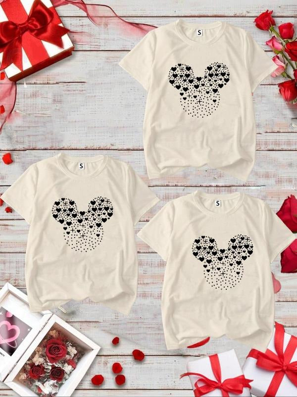 Women's Cartoon Print Round Neck Tee, Casual Short Sleeve T-shirt for Daily Wear, Ladies Clothes for All Seasons Hoodie...