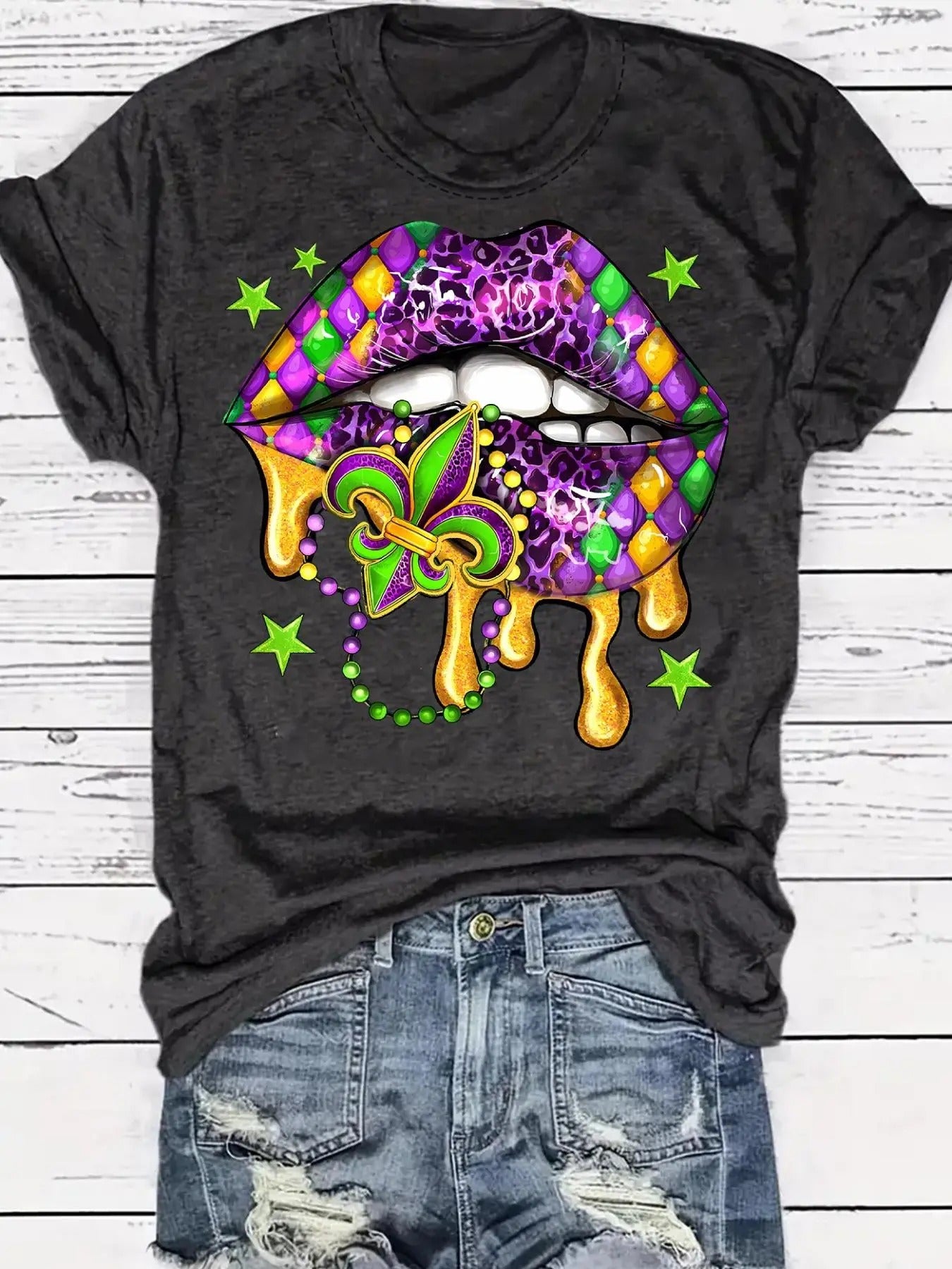 Women's Cartoon Print Round Neck Tee, Fashion Casual Crew Neck T-Shirt for Daily Holiday Vacation Outdoor Wear, Ladies...