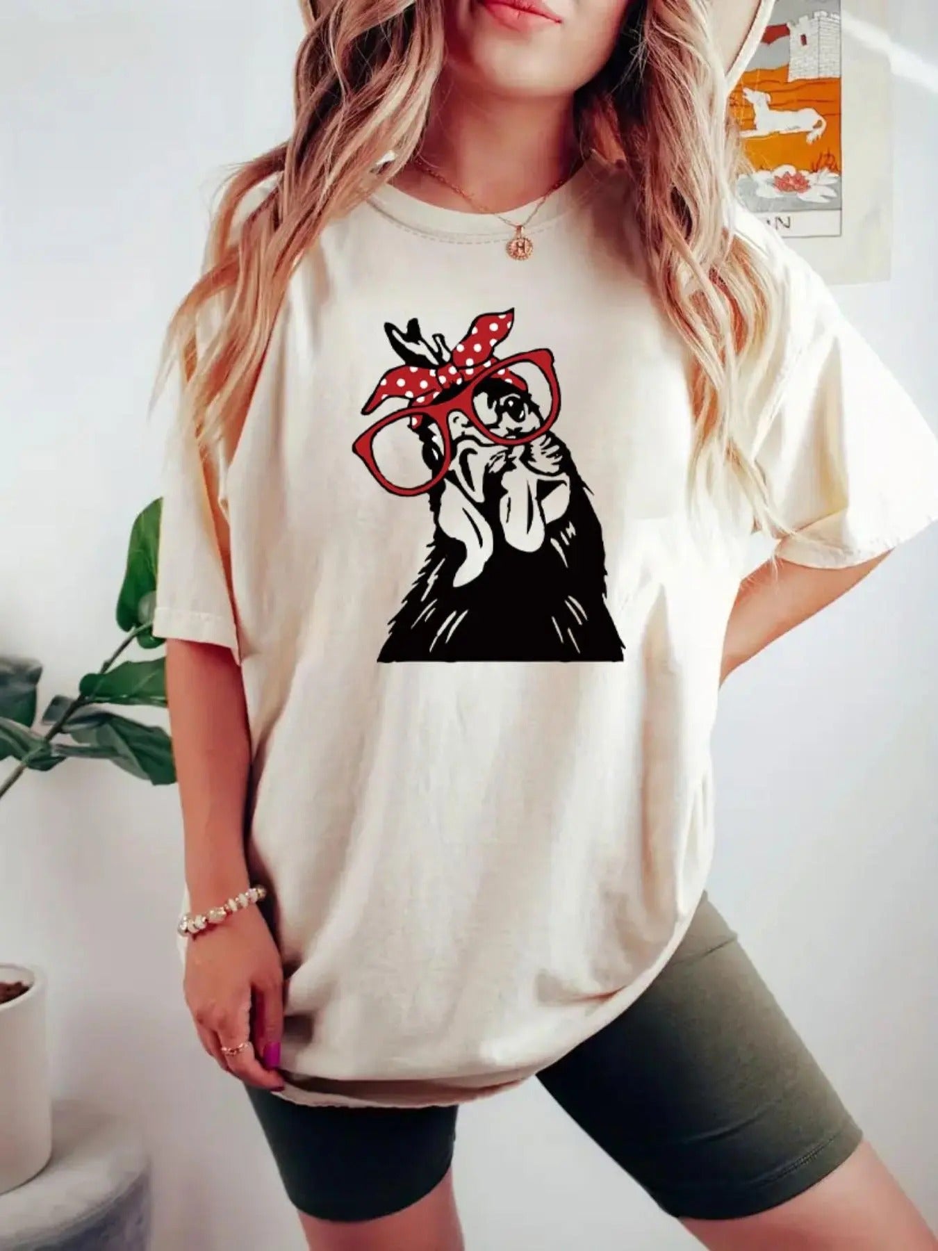 Women's Cartoon Print Round Neck Tee, Fashion Casual Crew Neck T-shirt for Daily Holiday Vacation Outdoor Wear, Ladies...
