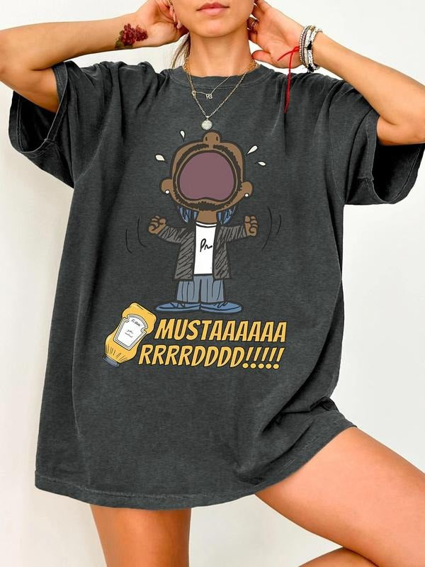 Cartoon Round Neck Casual Crew Neck Daily Vacation Outdoor Clothes Summer T-Shirts, Hoodie, Sweatshirt