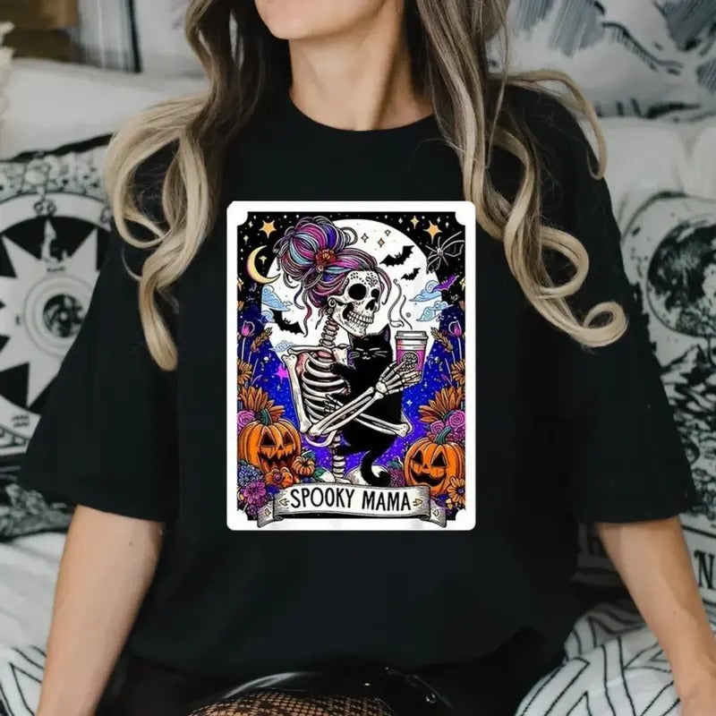 Women's Cartoon Skeleton Tee, Trendy Casual Short Sleeve T Shirt, Unisex Short Sleeve Tee Shirt Top Womenswear Hoodie...