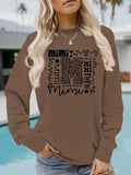 Women's Casual 'mimi' Letter Print Hoodie, Soft Long Sleeve Round Neck Sweatshirt, All-Season Comfort Wear