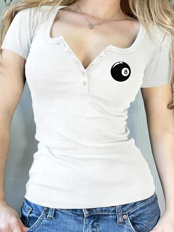 Women's Casual Fitted Short Sleeve Round Neck T-Shirt, Comfortable Fabric, Available in 9 Colors, Perfect for Daily Wear...