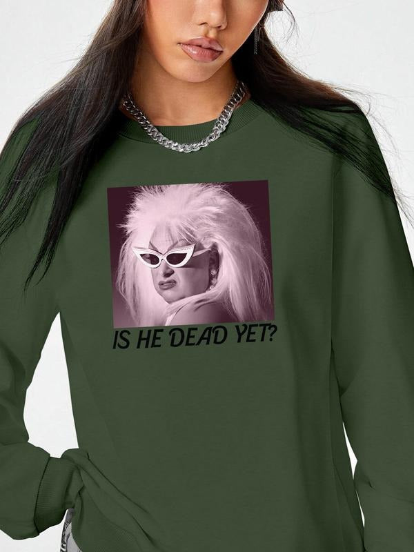Women's Casual Letter Print Long Sleeve Pullover Sweatshirt, Round Neck Fitted Design, Fall & Winter Fashion, Available...