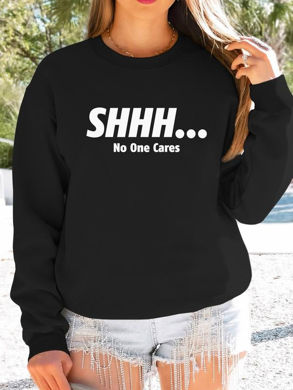 Women's Casual Letter Print Long Sleeve Round Neck Pullover Sweatshirt, Fall & Winter Fitted Landscape Pattern Top, 9...