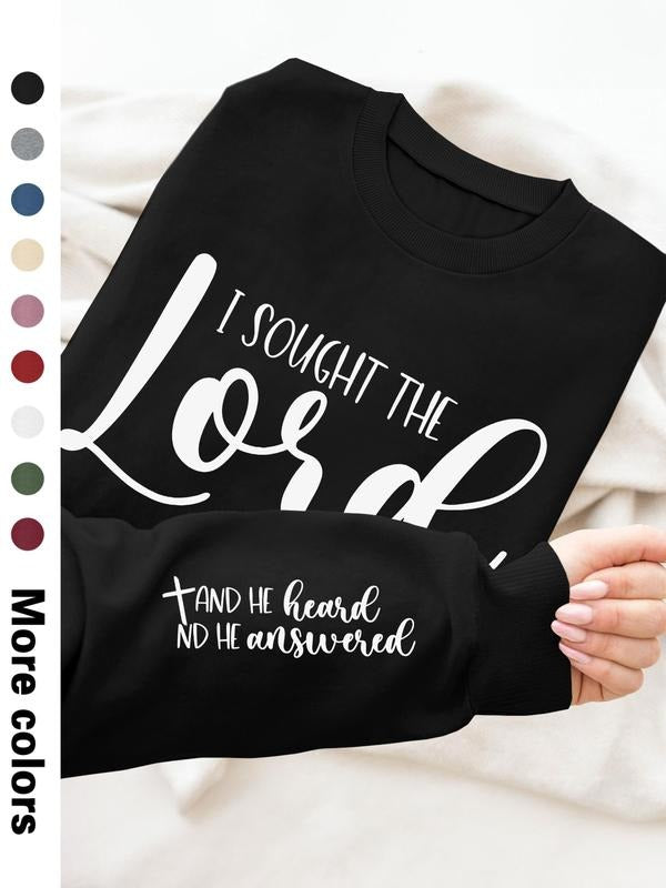 Women's Casual Letter Print Long Sleeve Round Neck Pullover Sweatshirt, Fitted Fall & Winter Sportswear, 9 Colors...