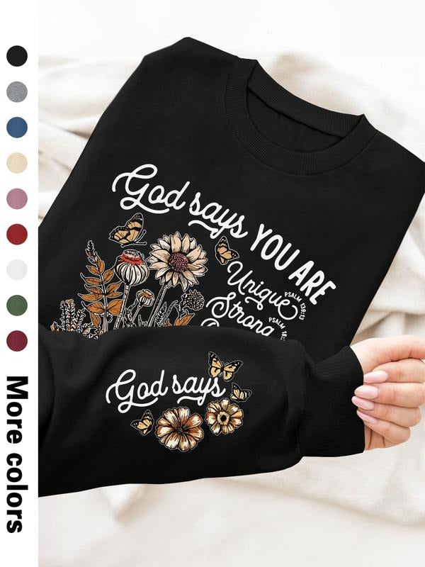 Women's Casual Letter Print Long Sleeve Round Neck Pullover Sweatshirt, Fitted Fall & Winter Sportswear, 9 Colors...