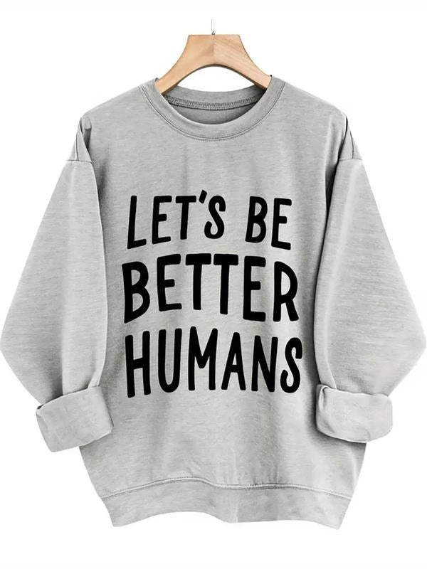 Women's Casual Round Neck Pullover Sweatshirt, Fashionable All Season Wear, Fun Letter Print Design, Perfect Gift Choice...
