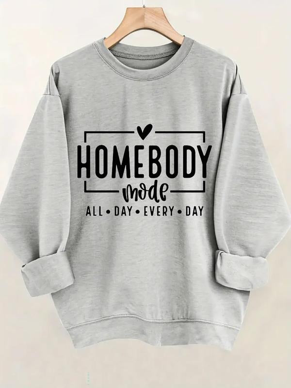 Women's Casual Round Neck Pullover Sweatshirt, Fun Letter Print Design, All Season Wearable, Perfect Gift Choice Shirt Hoodie