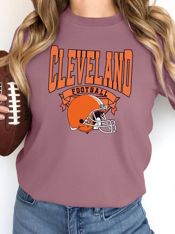Women's Casual Rugby Print Long Sleeve Round Neck Pullover Sweatshirt, Fitted Moderate Fabric, Fall & Winter Fashion,...