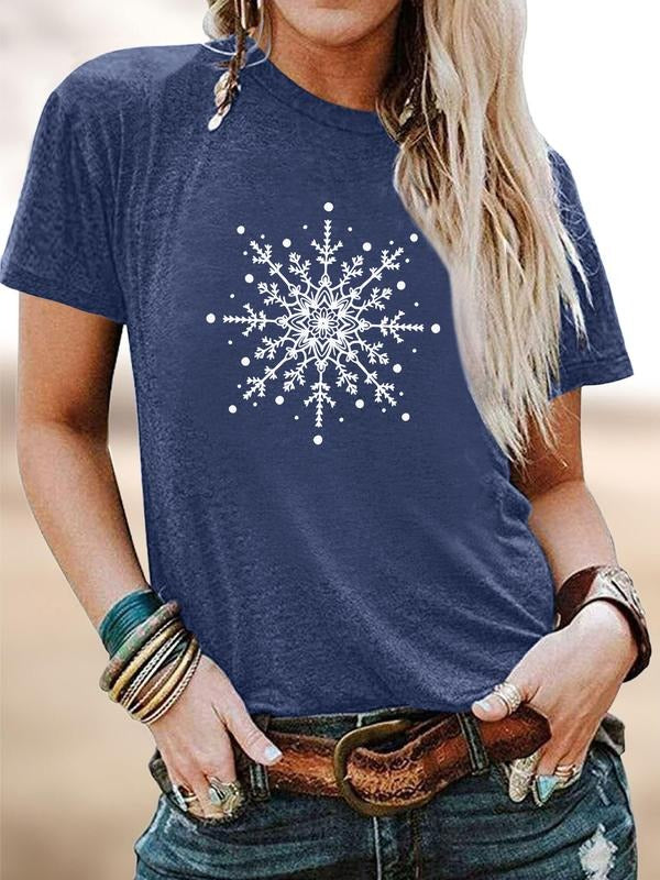 Women's Christmas Casual Fitted Round Neck Short Sleeve T-Shirt, Soft Comfortable Fabric, Available in 11 Colors, All...