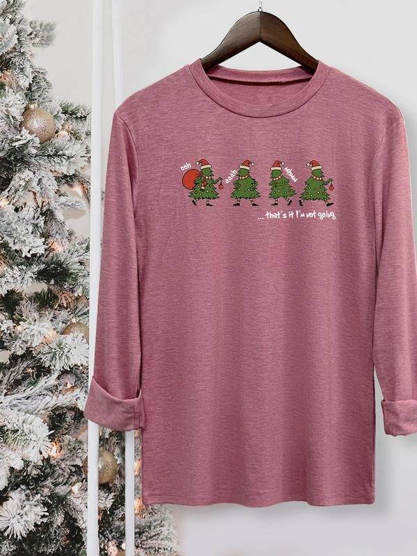 Women's Christmas Letter Print Long Sleeve Casual Fitted T-Shirt, Comfortable Fabric, Available in 9 Colors, All Seasons...