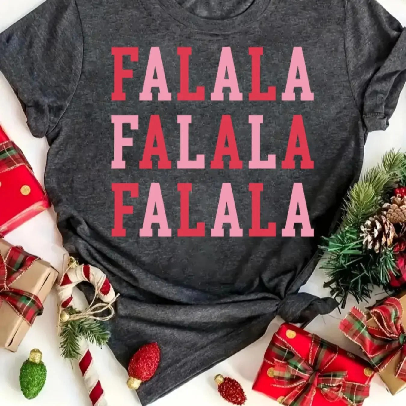Women's Christmas Letter Print Round Neck Tee, Casual Short Sleeve Crew Neck T-Shirt for Holiday Vacation, Ladies Summer...