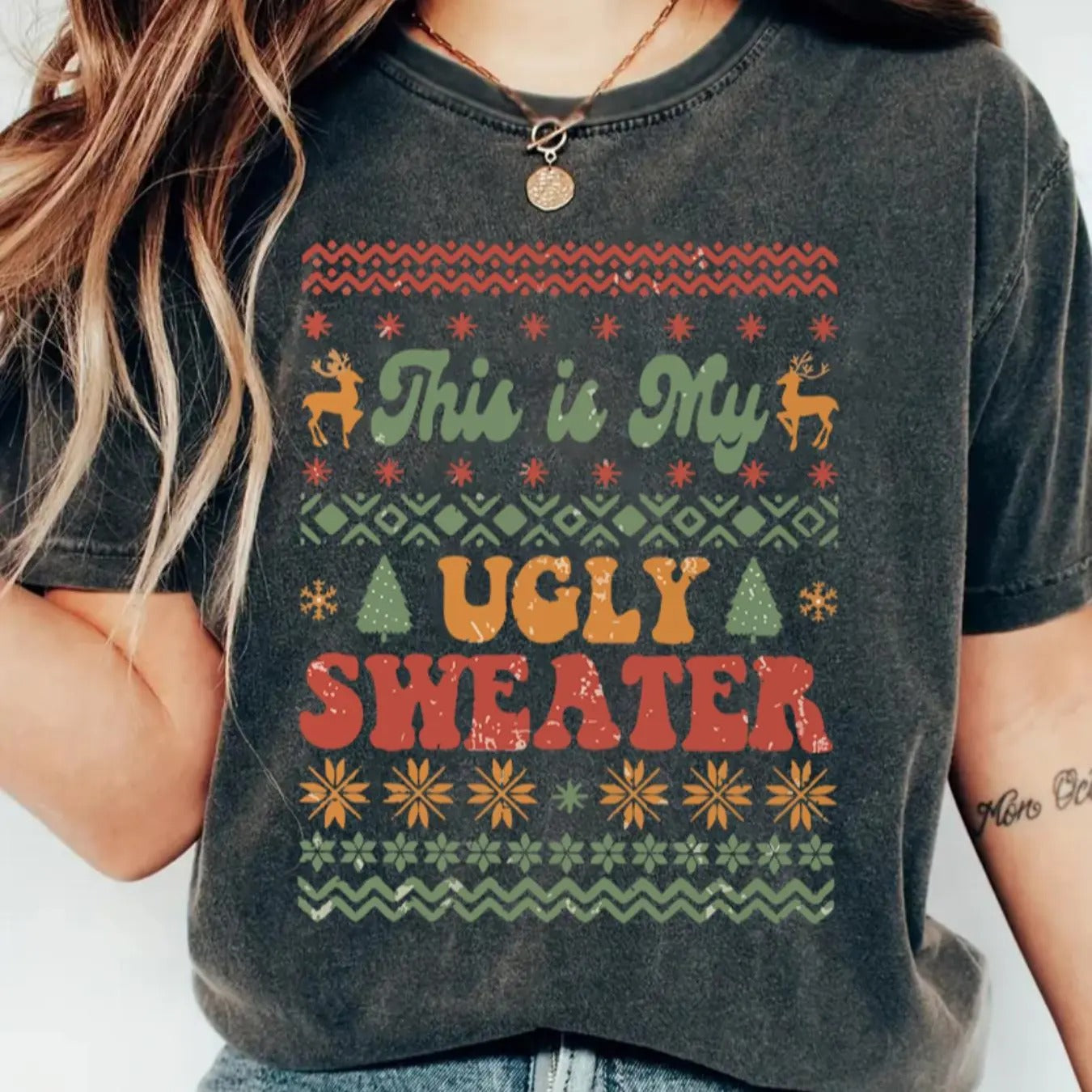 Women's Christmas Themed Letter Print Drop Shoulder Tee, Casual Soft Comfortable Round Neck Short Sleeve T-shirt for...
