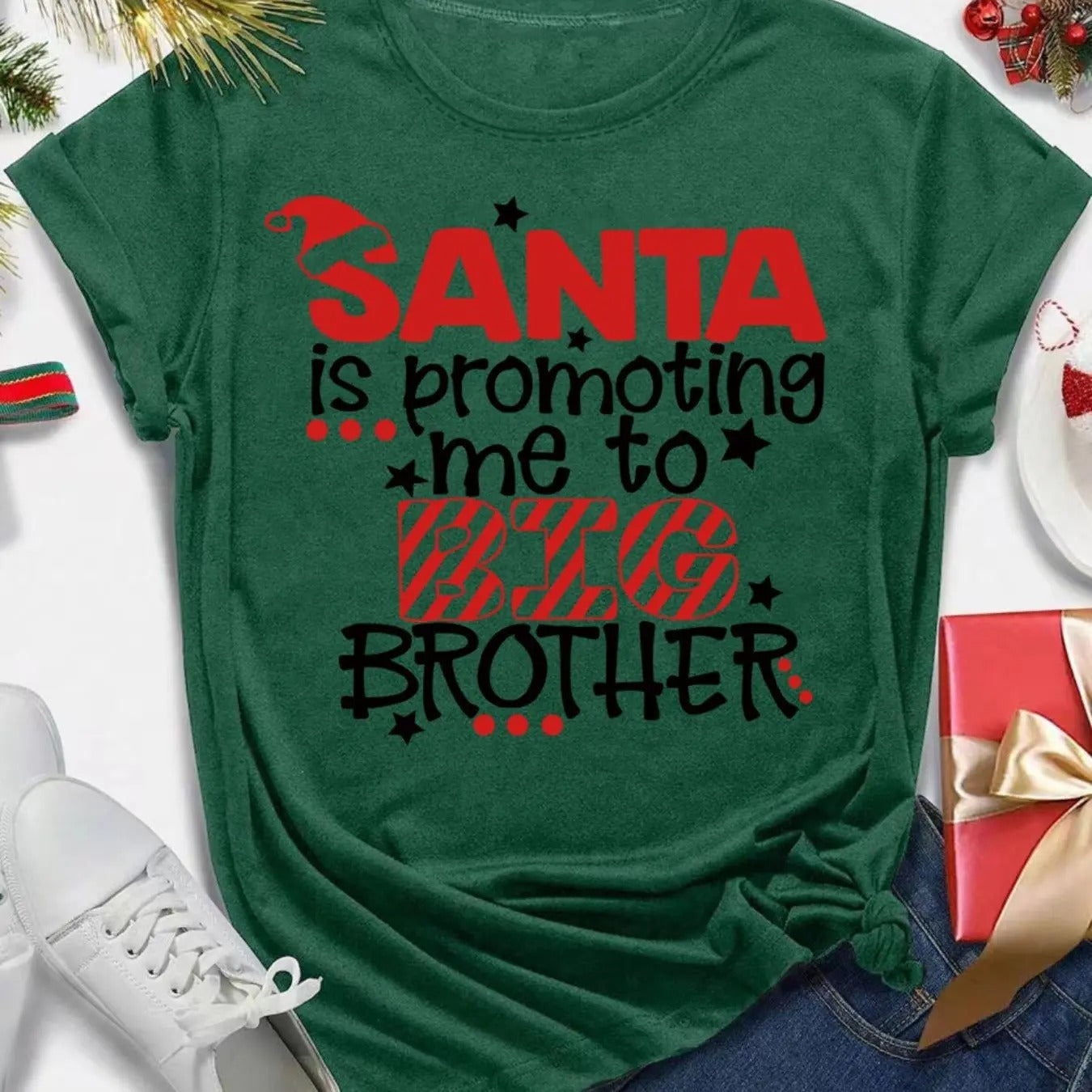 Women's Christmas Themed Letter Print T-shirt, Casual Funny Letter Printing Short Sleeve Tee, Ladies Top for All Seasons...