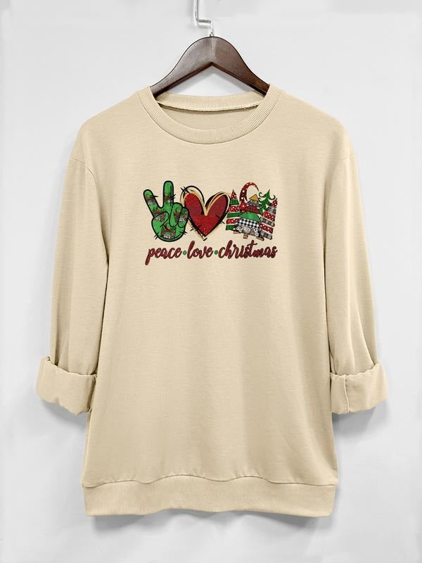 Women's Christmas Tree Print Long Sleeve Round Neck Pullover Sweatshirt, Casual Fashion Sportswear, 7 Colors Available...