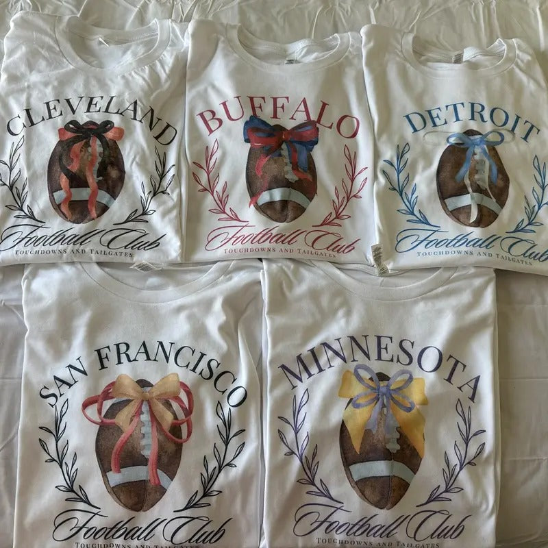 Women's Coquette Football T Shirt White  Soft T Shirt Hoodie Sweatshirt | PrintMintTees.com