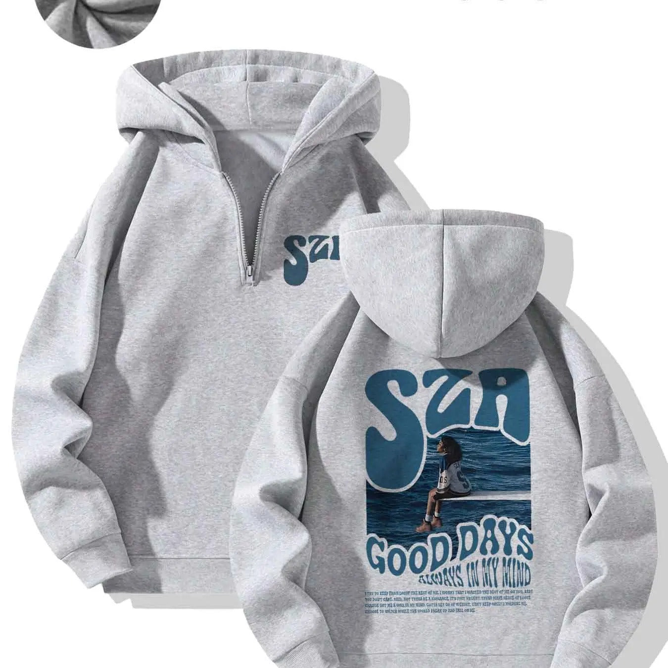 Women's Figure & Letter Print Drop Shoulder Hoodie, Fashion Casual Half Zip Hooded Sweatshirt for Daily Holiday Outdoor...