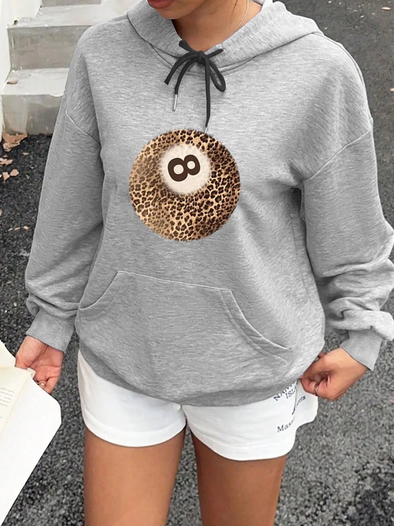 Women's Figure Print Hoodie, Fashion Casual Leopard Print Hooded Sweatshirt for Daily Holiday Outdoor Wear, Ladies...