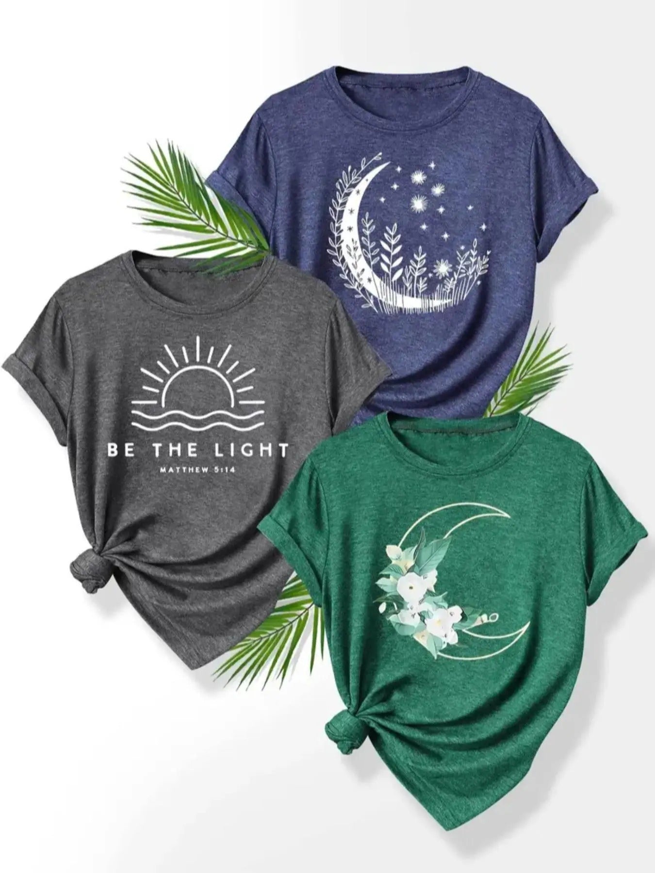 Women's Floral Print Round Neck Tee, Casual Short Sleeve Crew Neck T-shirt for Daily Wear, Ladies Clothes for Summer...