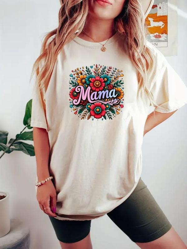 Women's Floral Print Round Neck Tee, Fashion Casual Crew Neck T-Shirt for Daily Holiday Vacation Outdoor Wear, Ladies...
