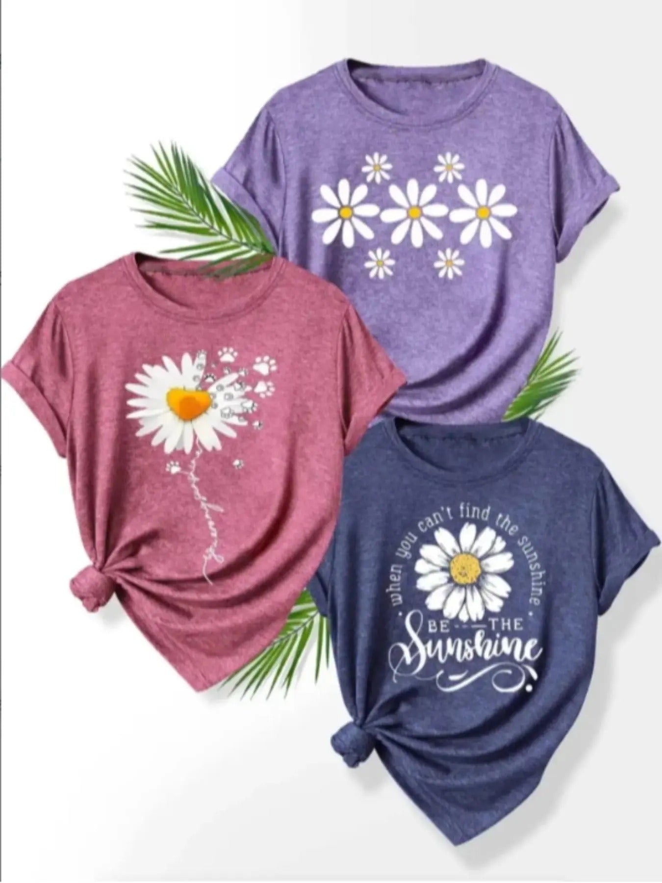 Women's Floral Print Round Neck Tee, Fashion Casual Crew Neck T-shirt for Daily Holiday Vacation Outdoor Wear, Ladies...