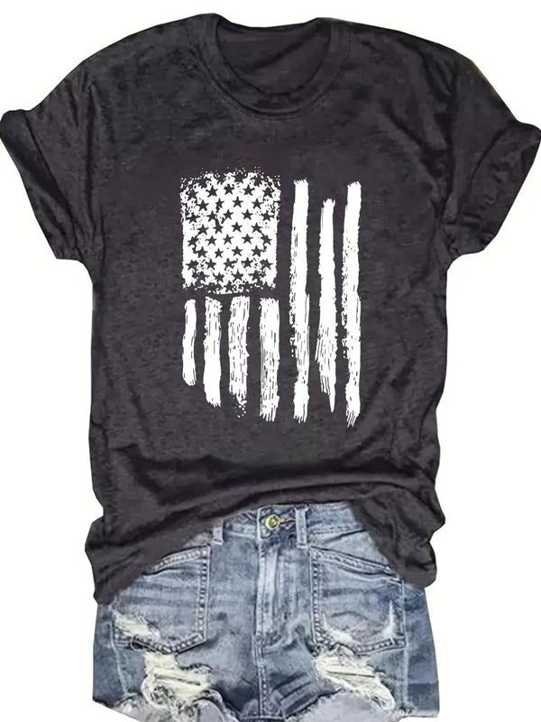 Women's Graphic Print Round Neck Tee, Casual Short Sleeve Crew Neck T-shirt for Daily Wear, Ladies Clothes for All...