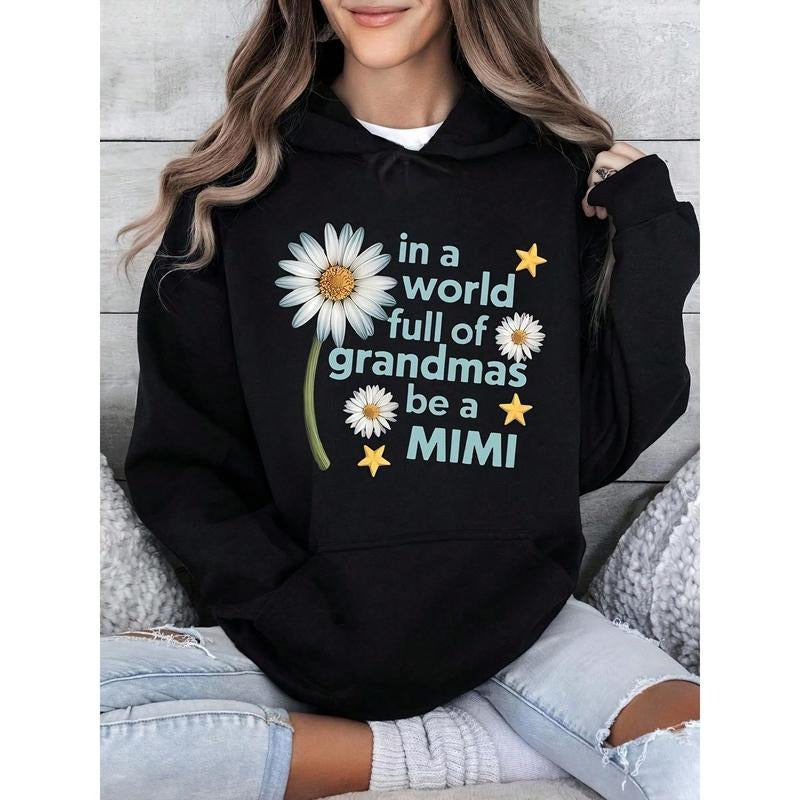 Women's Graphic Sweatshirt With Daisy Flower Design Comfortable Casual Pullover For Grandma Gifts Shirt Hoodie