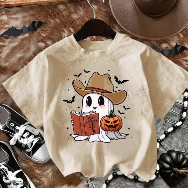 Women's Halloween Themed Ghost & Pumpkin Shirt, Ghost With The Most Shirt Hoodie Sweatshirt | PrintMintTees.com