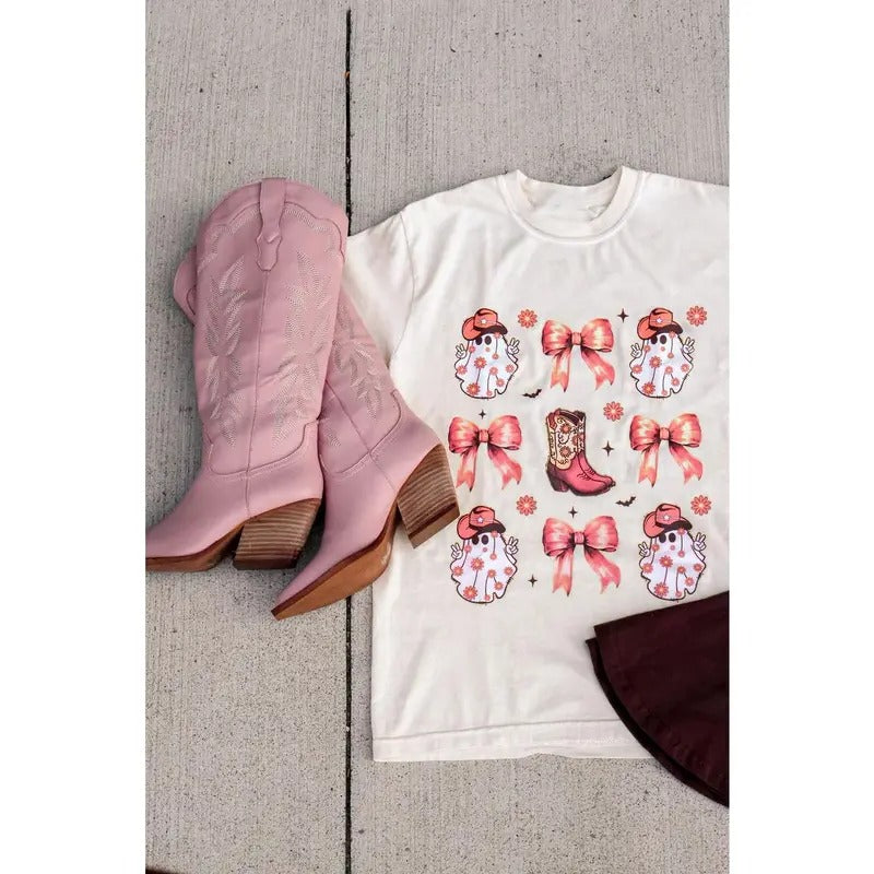 Women's Halloween Themed Ghost Print Round, Ghost Halloween Shirt, Halloween Shirt Hoodie Sweatshirt | PrintMintTees.com