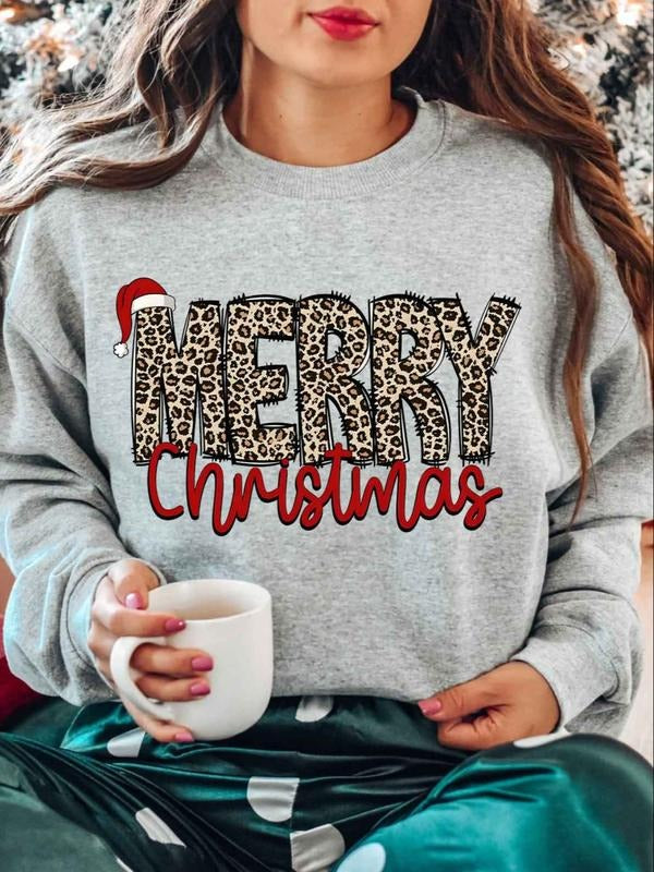 Women's Leopard "MERRY Christmas" Sweatshirt