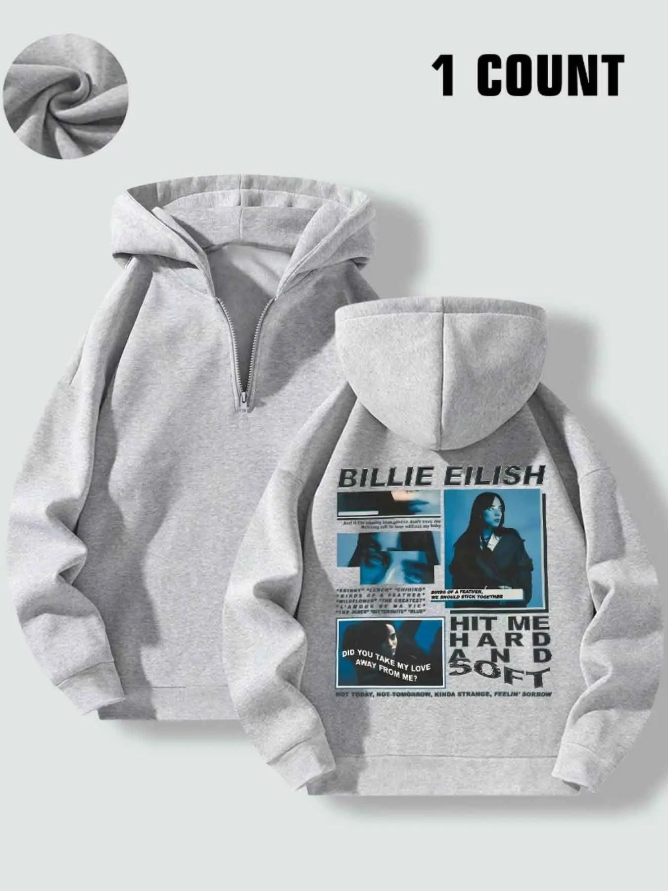 Women's Letter & Figure Print Drop Shoulder Hoodie, Fashion Casual Half Zip Hooded Sweatshirt for Holiday Outdoor Daily...