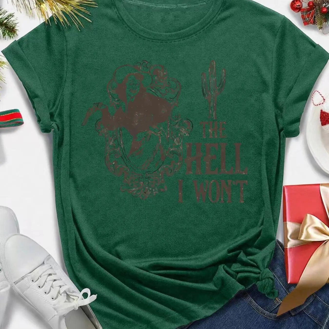 Women's Letter & Graphic Print Round Neck Tee, Casual Short Sleeve Crew Neck T-Shirt for Summer, Fashion Women's Top for...