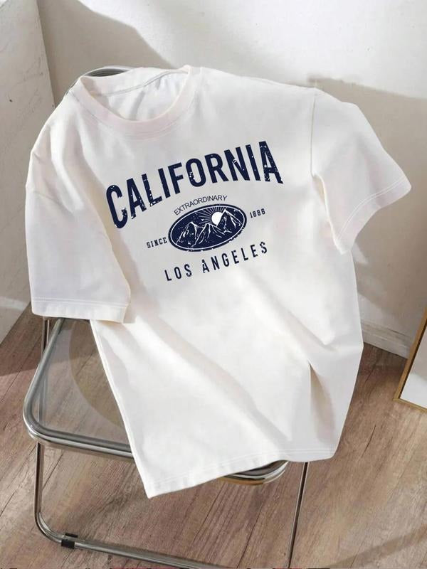 Letter Print Round Neck Casual Short Sleeve Daily Summer Clothesstyle{N002}2 T-Shirts, Hoodie, Sweatshirt