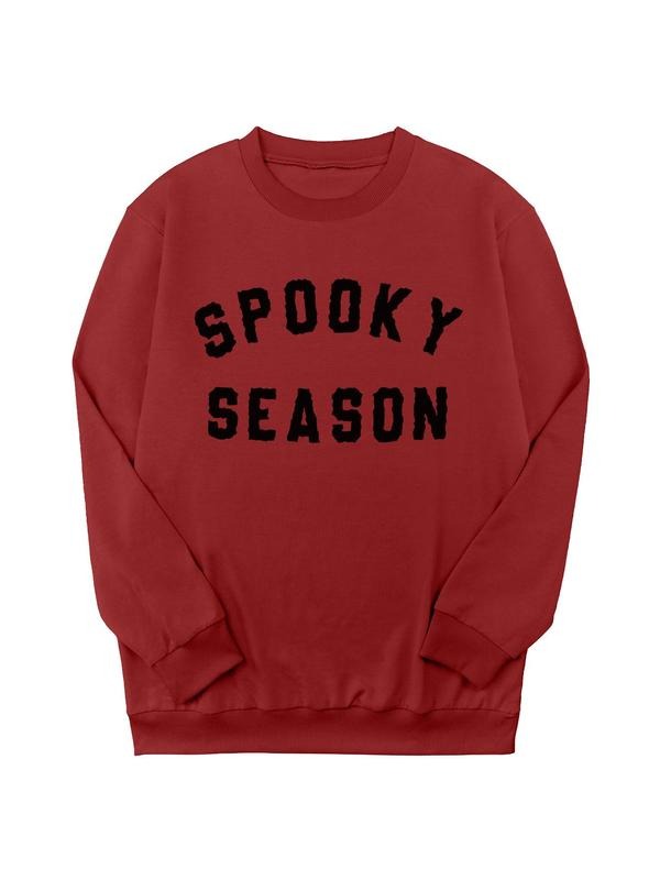 Women's Letter Print Crew Neck Sweatshirt, Casual Long Sleeve Pullover Sweatshirt for Fall & Winter, Ladies Clothes for...