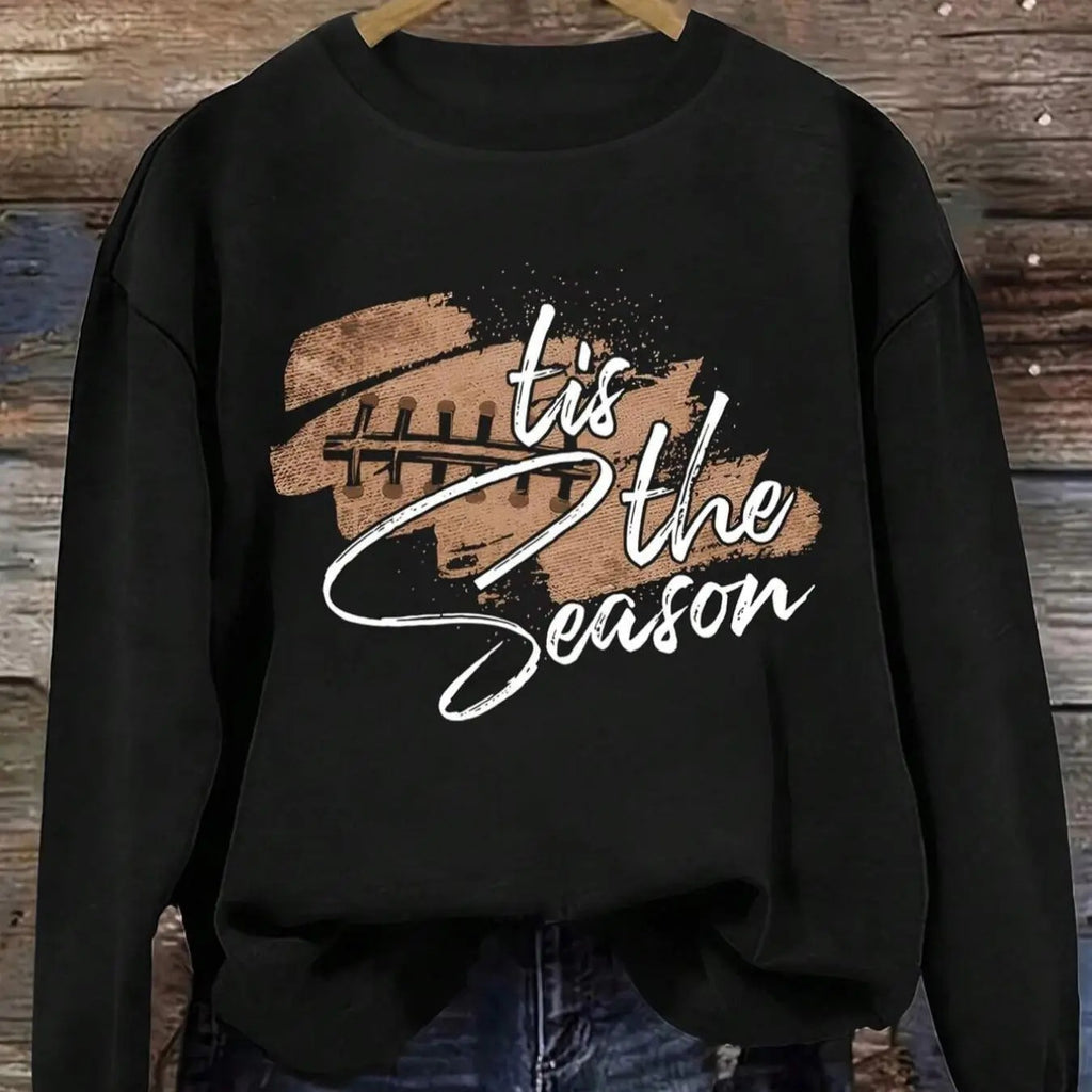 Women's Letter Print Graphic Drop Shoulder Sweatshirt, Casual Long Sleeve Round Neck Pullover for Fall & Winter, Ladies...