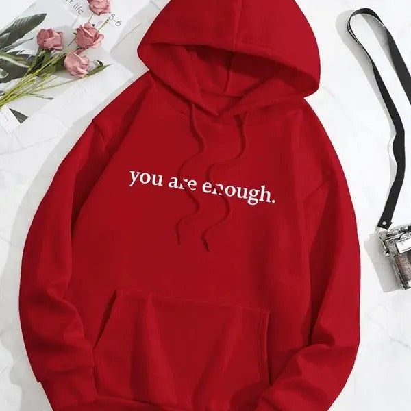 Letter Print Pocket Drawstring Casual Drop Shoulder Thermal Lined Hooded Tops Lady School Streetwear Clothes Going Out Outfits Womenswear Plz Order Size Up T-Shirts, Hoodie, Sweatshirt