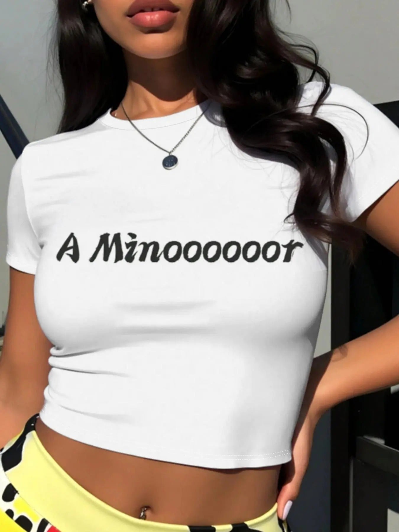 Letter Print Round Neck Crop Casual Crew Neck Daily Vacation Outdoor Clothes Summerstyle{N002}2 T-Shirts, Hoodie, Sweatshirt