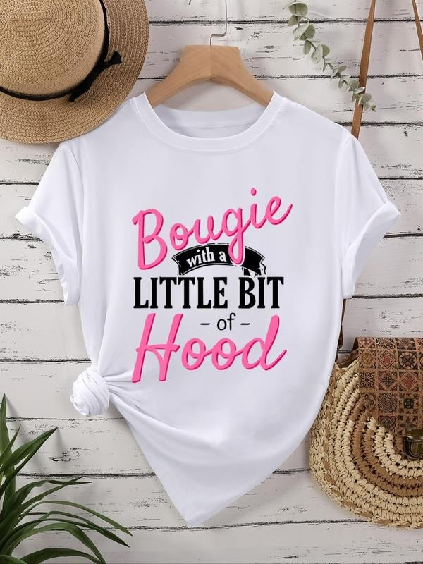 Letter Print Round Neck Vintage Casual Short Sleeve Daily All Seasons Shirt Hoodie Sweatshirt