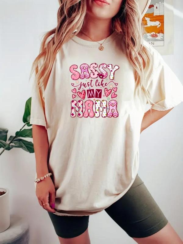 Women's Letter Print Round Neck Graphic Tee, Vintage Trendy Casual Short Sleeve T-shirt for Daily Wear, Ladies All...