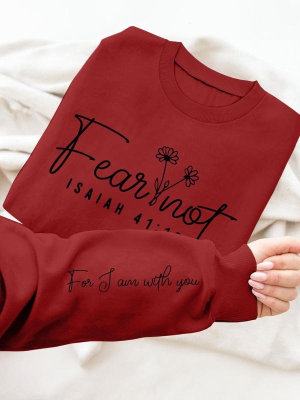 Women's Letter Print Round Neck Pullover, Fashion Casual Crew Neck Sweatshirt for Daily Holiday Outdoor Wear, Women...