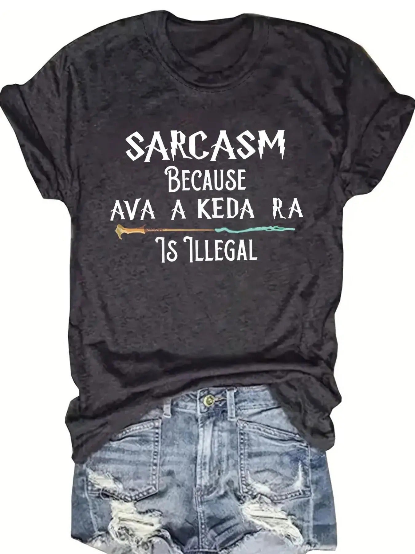 Women's Letter Print Round Neck Tee, Casual Short Sleeve Crew Neck T-shirt for Daily Wear, Ladies Clothes for All Seasons...