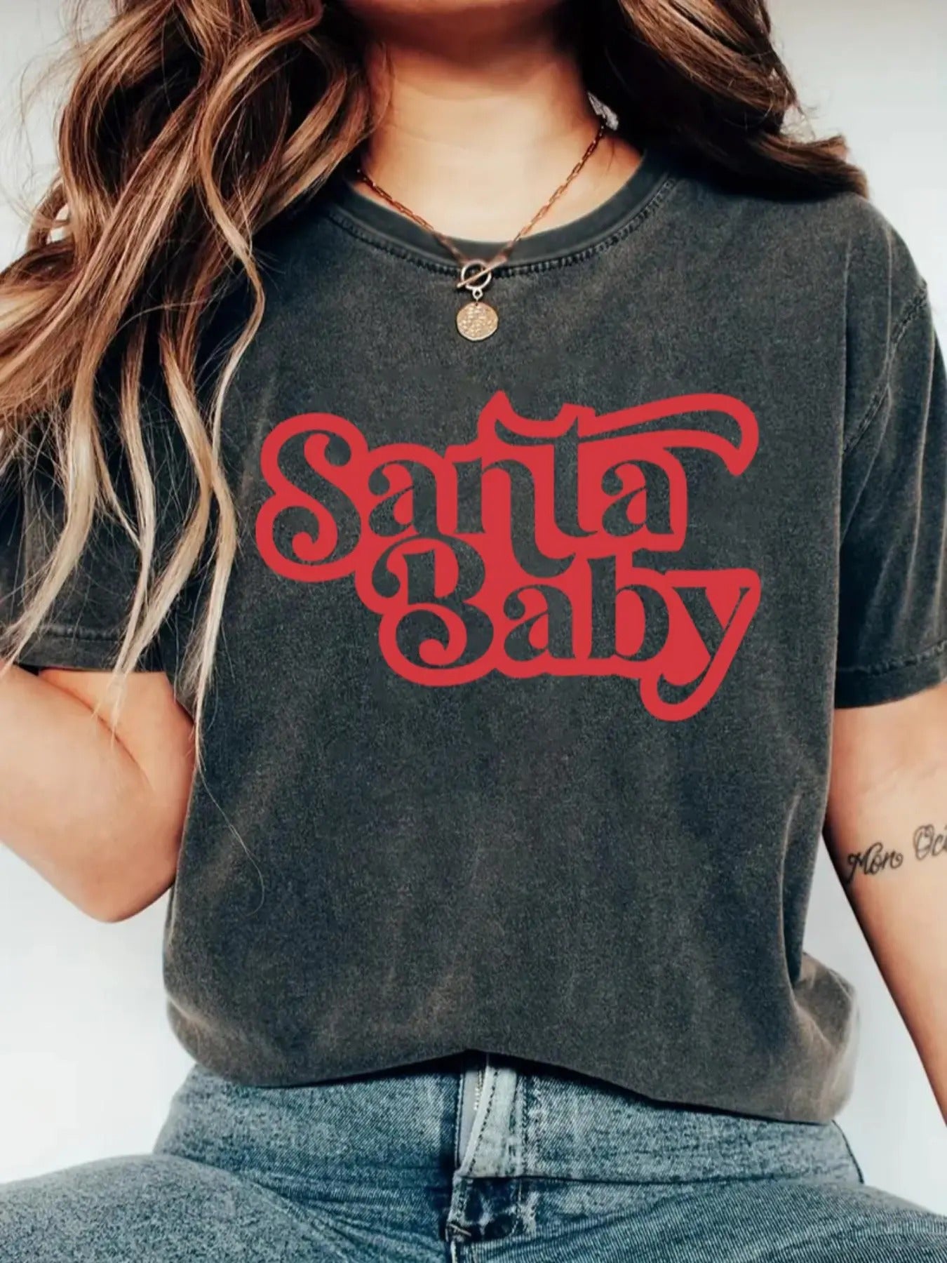Women's Letter Print Round Neck Tee, Casual Short Sleeve Crew Neck T-shirt for Daily Wear, Ladies Clothes for All Seasons...