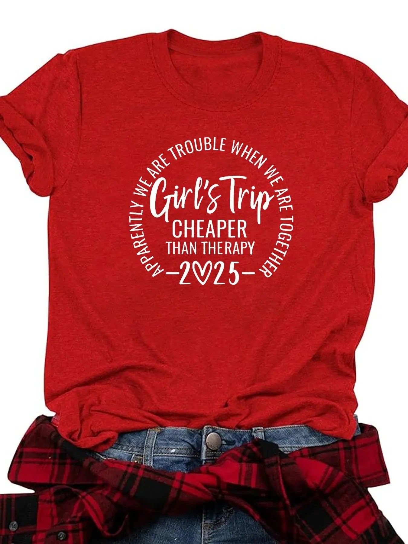Women's Letter Print Round Neck Tee, Casual Short Sleeve Crew Neck T-shirt for Daily Wear, Ladies Clothes for All Seasons...