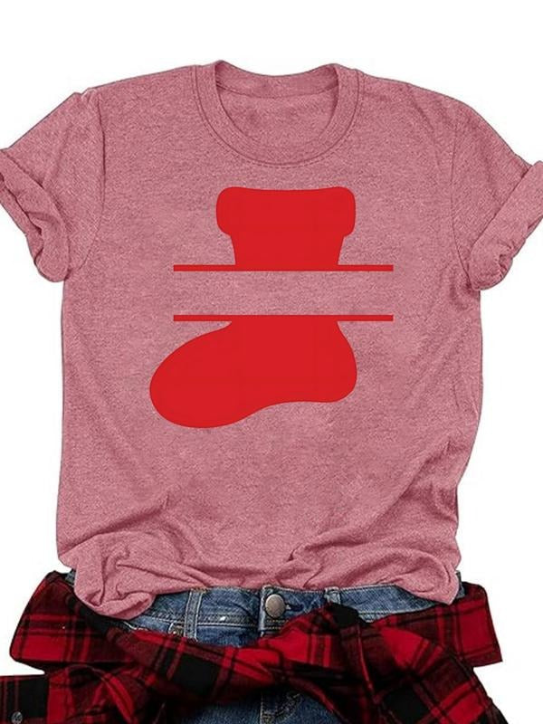 Women's Letter Print Round Neck Tee, Casual Short Sleeve Crew Neck T-shirt for Daily Wear, Ladies Clothes for All Seasons...