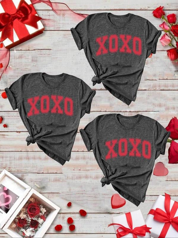 Women's Letter Print Round Neck Tee, Casual Short Sleeve Crew Neck T-shirt for Daily Wear, Ladies Clothes for All Seasons...