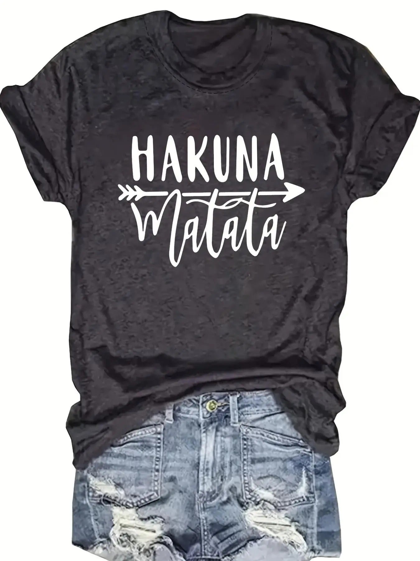 Women's Letter Print Round Neck Tee, Fashion Casual Crew Neck Short Sleeve T-shirt for Daily Holiday Vacation Outdoor...